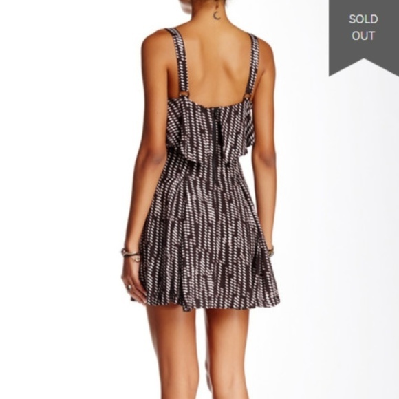 FP Black Paper Flower Print Mini Pleat Dress - Picture 2 of 4